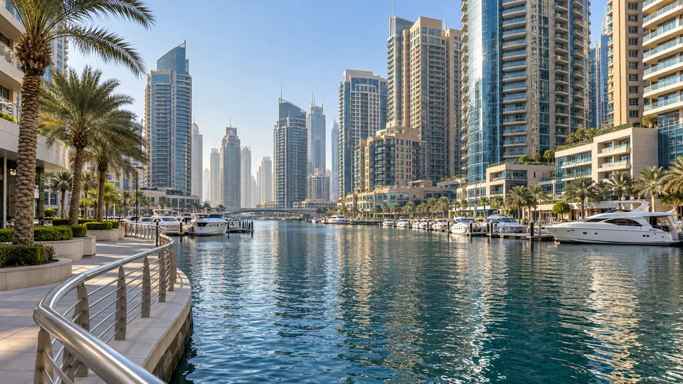 Illustration of the Dubai Marina area